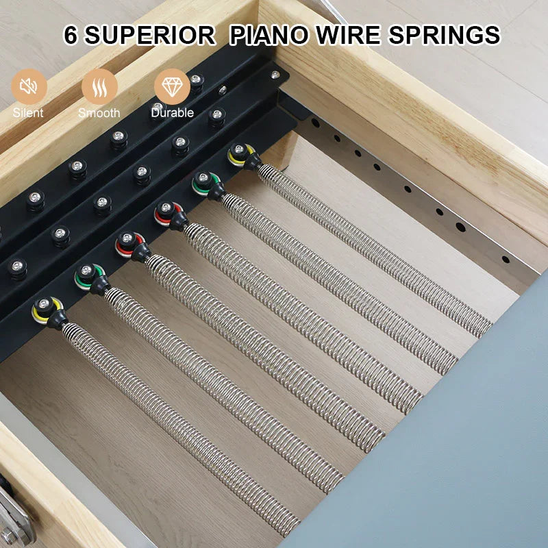 Joyrider Pilates Reformer 6 Superior Piano Wire Springs, Silent Smooth and Durable
