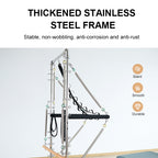 Joyrider Pilates Reformer with Half Tower -with thickened stainless steel frame stable, non-wobbling, anti-corrosionnndanti-rust