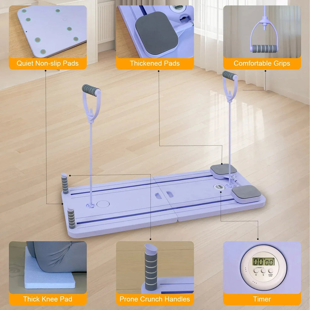 Physical therapy pilates board with features highlighted on pilates board multifunctional reformers