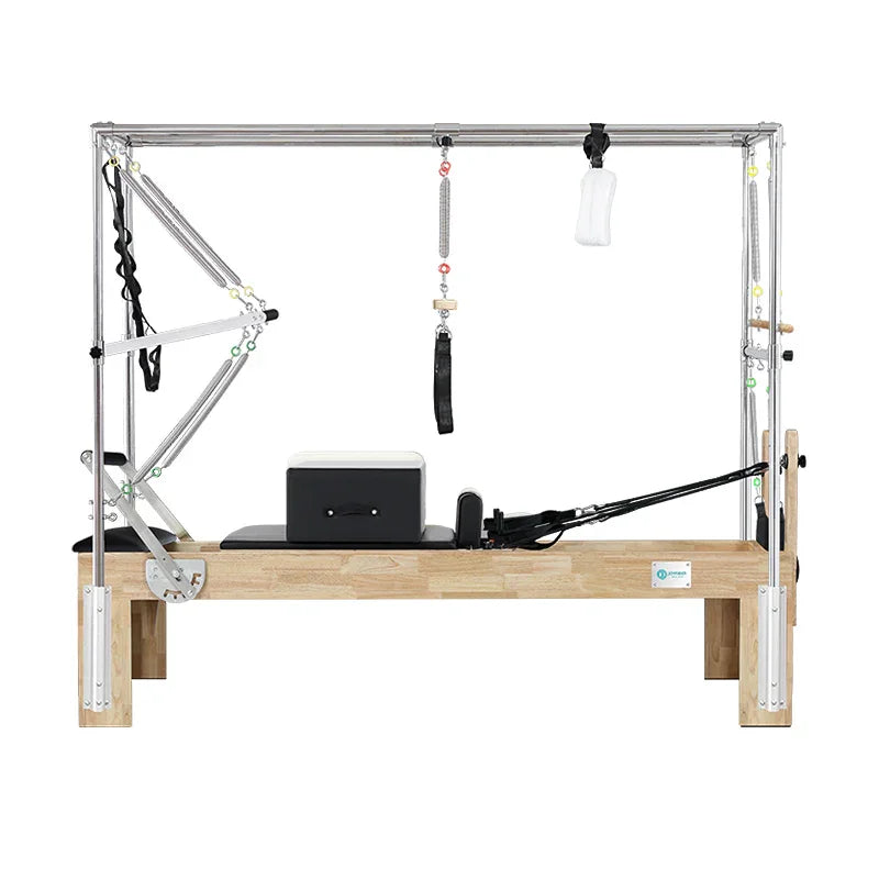 Pilates Reformer Cadillac Combo - 2-in-1 Reformer Machine with Jump Board & Tower | Joyrider E60 Black