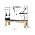 Pilates Reformer Cadillac Combo K60 for studio 2050 mm height, 235 mma long and 855 mm  weight.