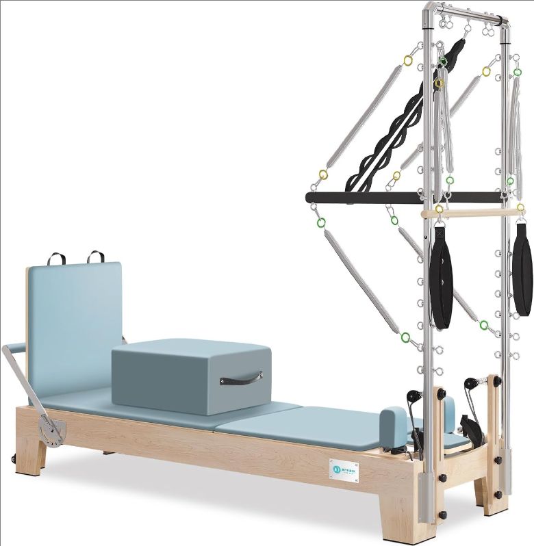 Pilates reformer machine half tower blue