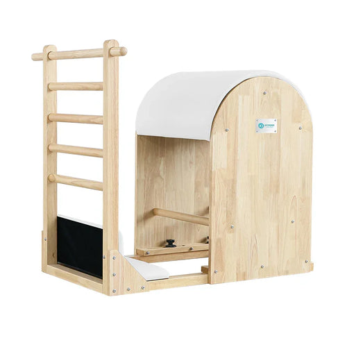 Wooden  ladder barrel rubberwood White