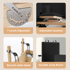 joyrider semi elevated core bed- adjustable levels7 , headrest, cable wheel, and jump board.