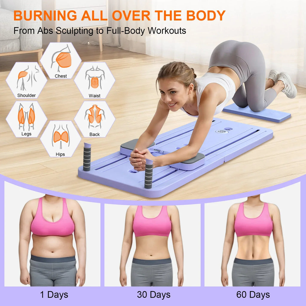 fitness roller on a mat with workout benefits with pilates board