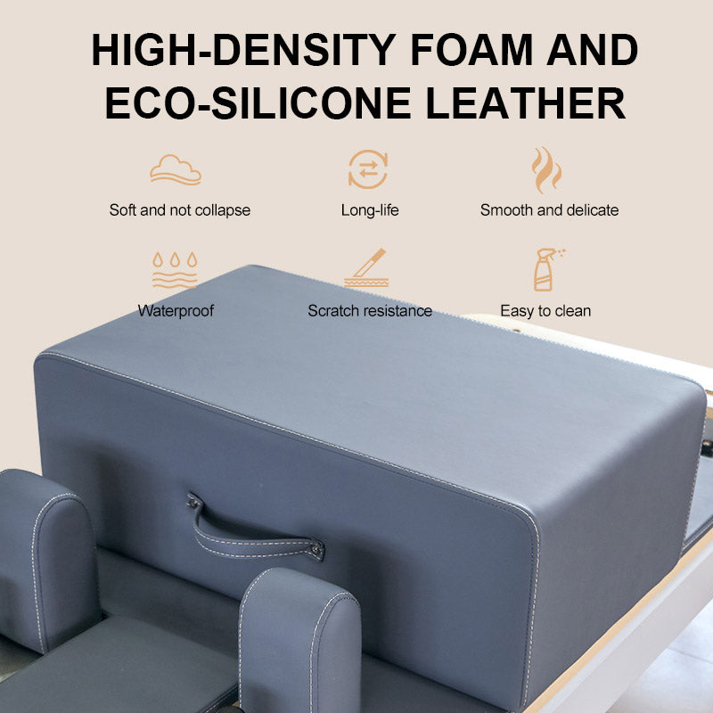 Gray cushion with eco-silicone leather properties on a beige background